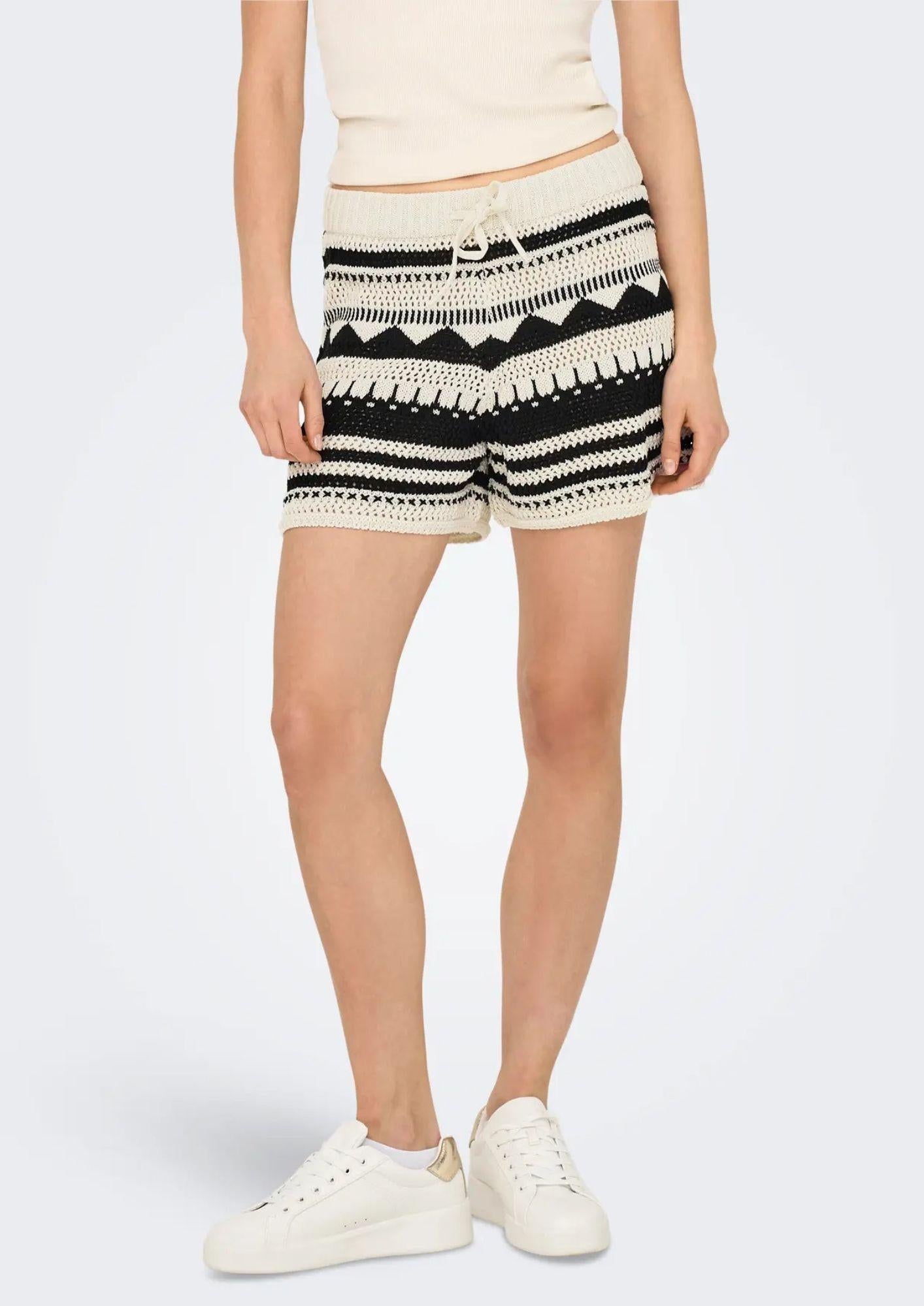 Pantaloncino Donna Beige e Nero - Santangelo