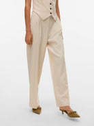 Pantalone Wide Fit Donna Oatmeal - Santangelo