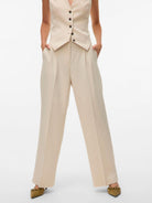 Pantalone Wide Fit Donna Oatmeal - Santangelo