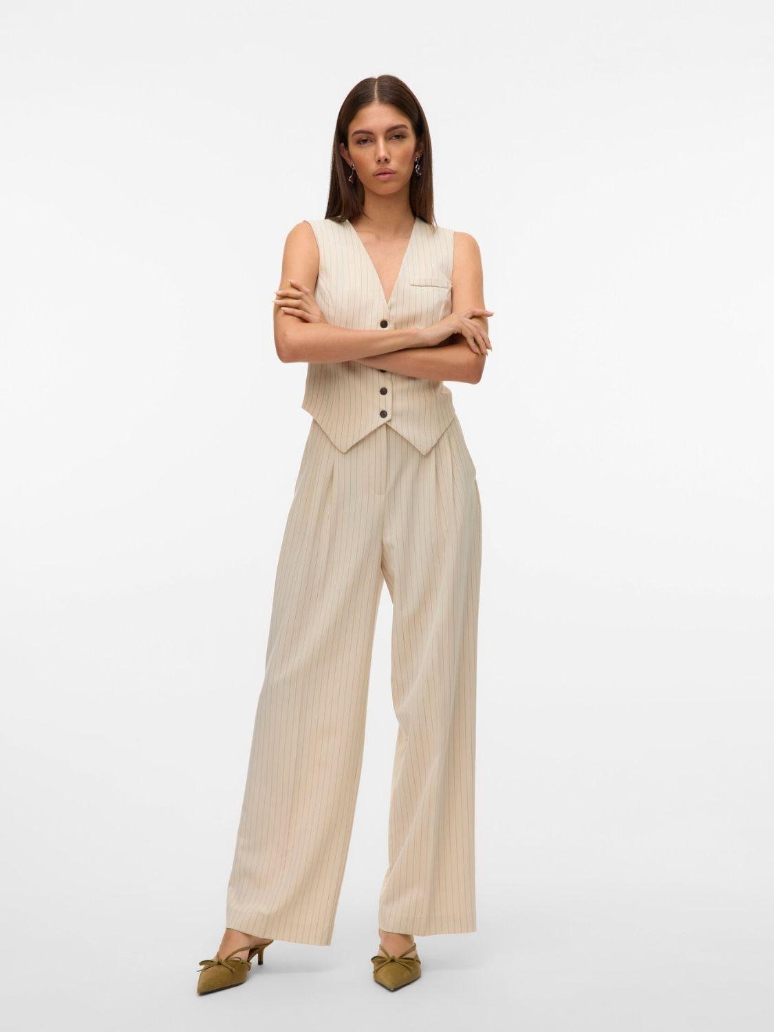 Pantalone Wide Fit Donna Oatmeal - Santangelo