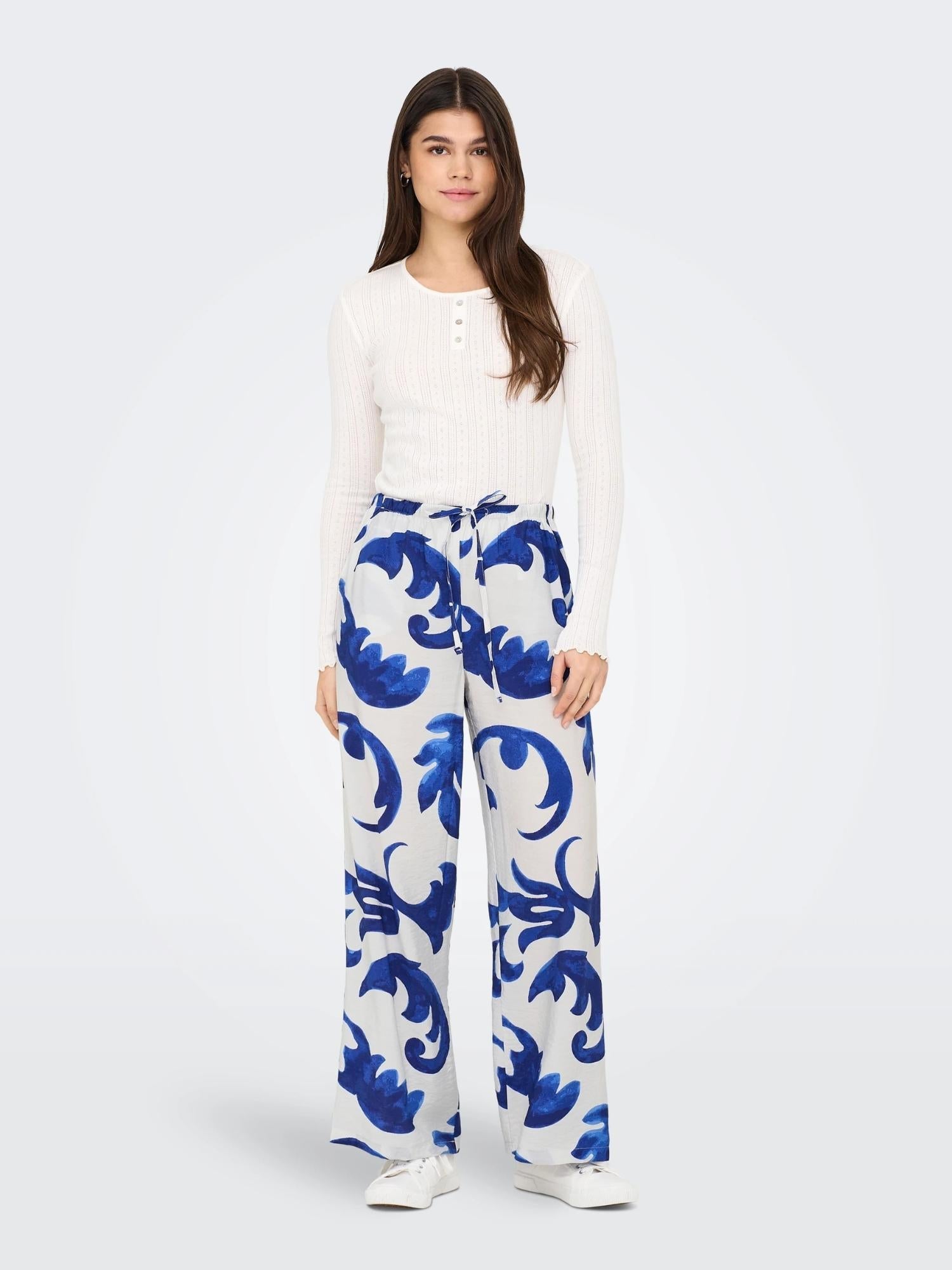 Pantaloni a gamba larga Donna Grigio Birch - Santangelo