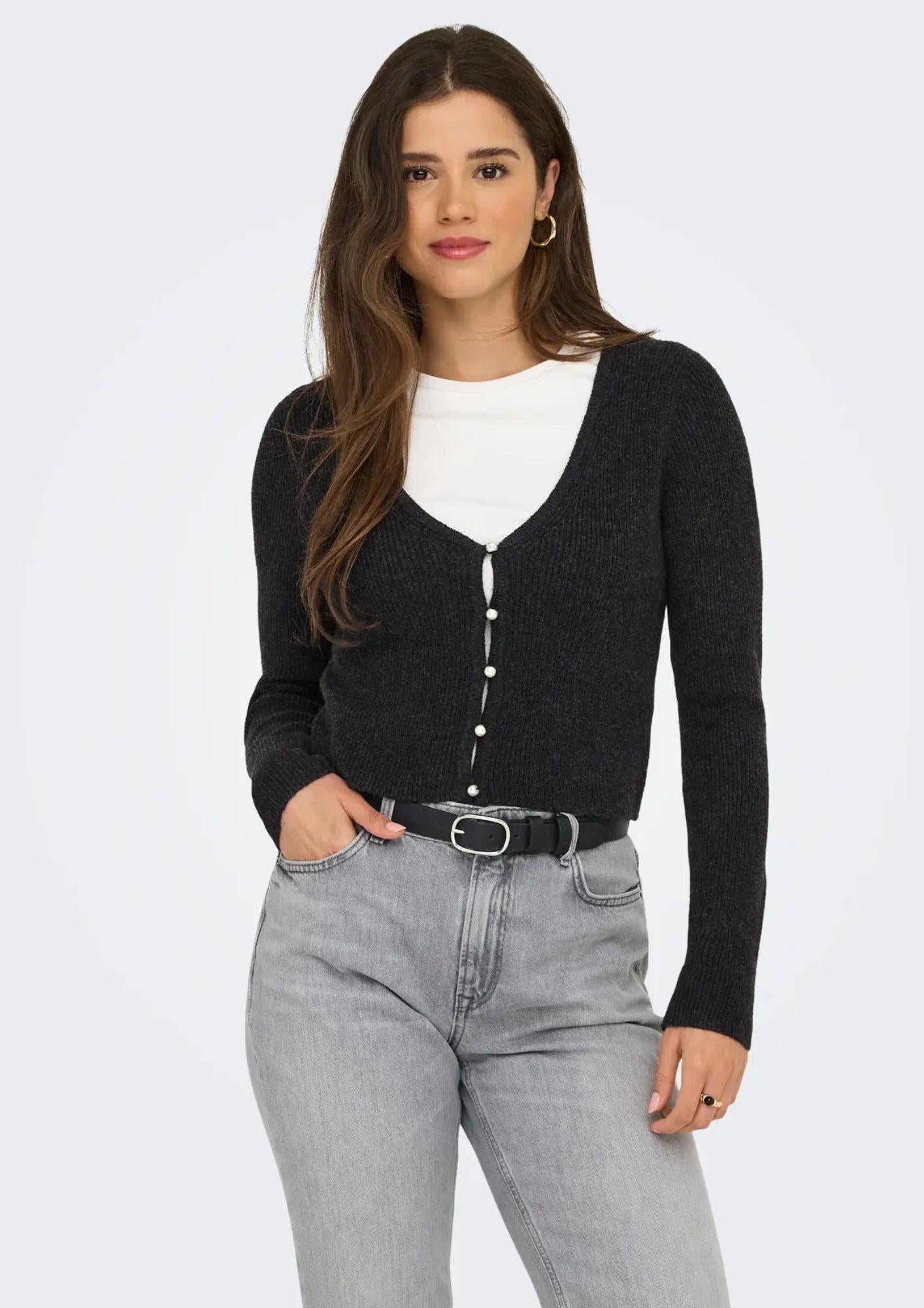 ONLY Pullover Donna Only Rica Grigio scuro Pullover