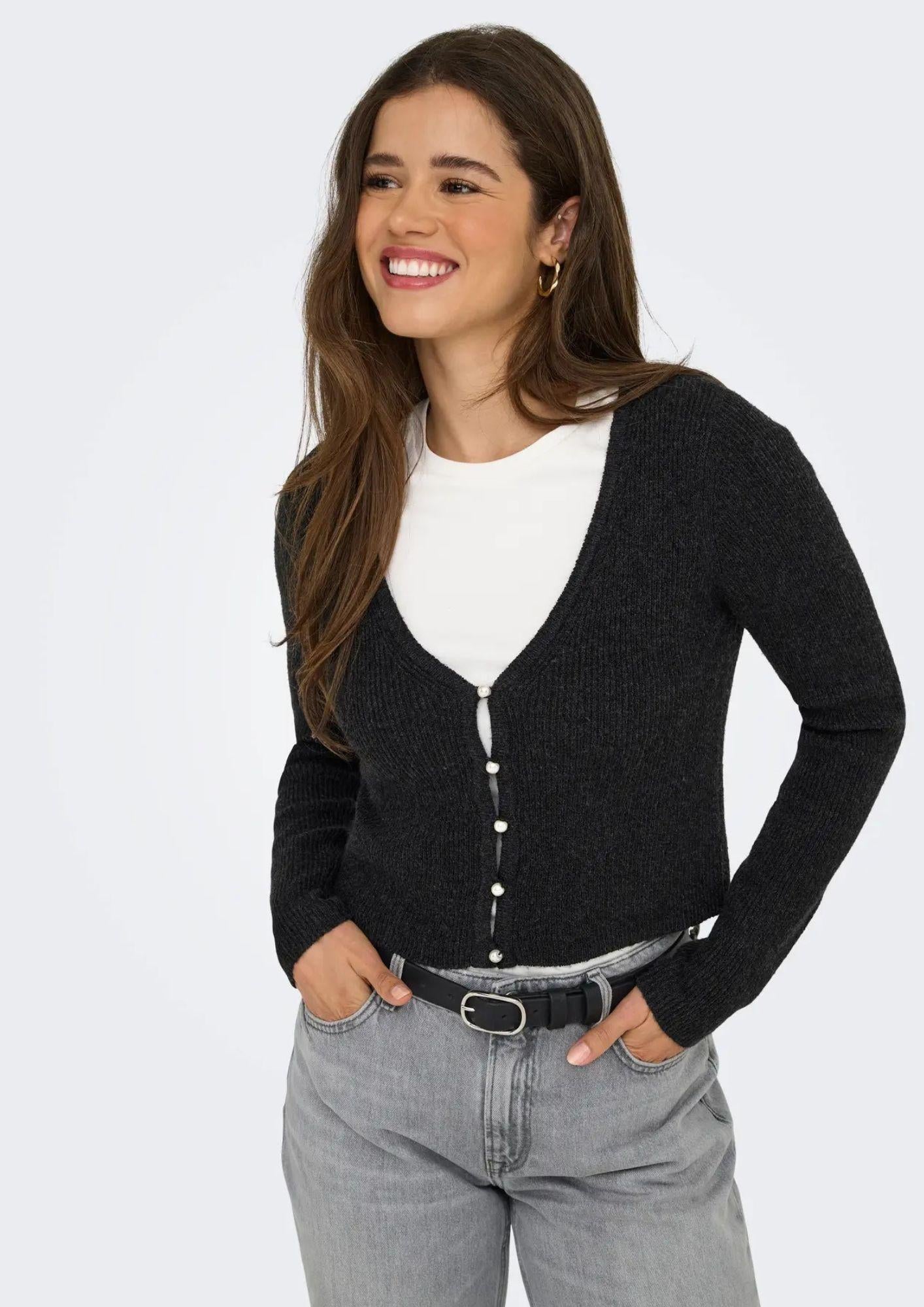 ONLY Pullover Donna Only Rica Grigio scuro Pullover