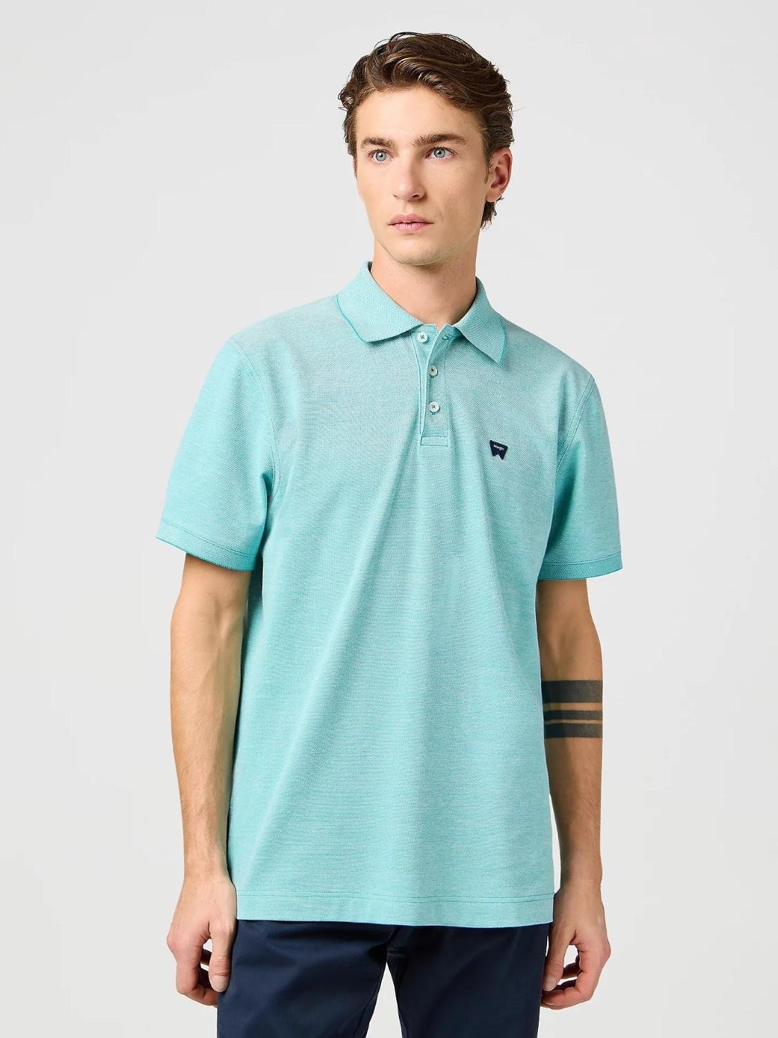 Refined Polo Shirt Uomo Teal - Santangelo