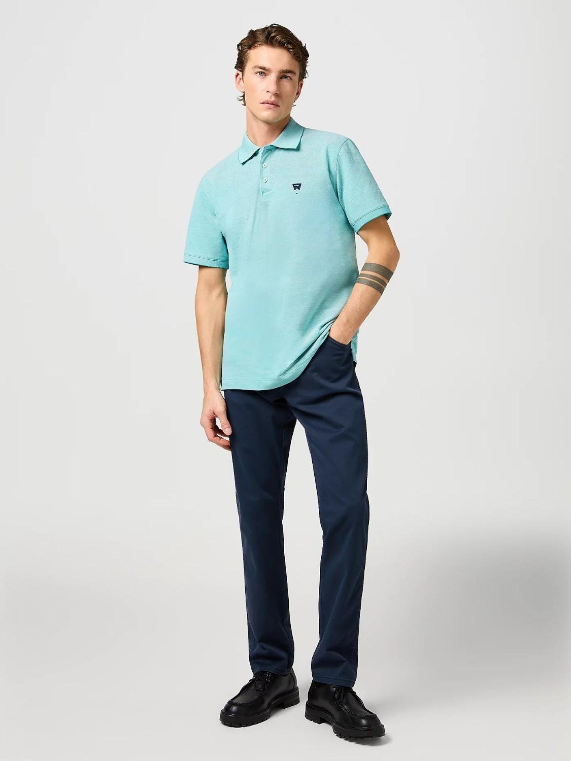 Refined Polo Shirt Uomo Teal - Santangelo