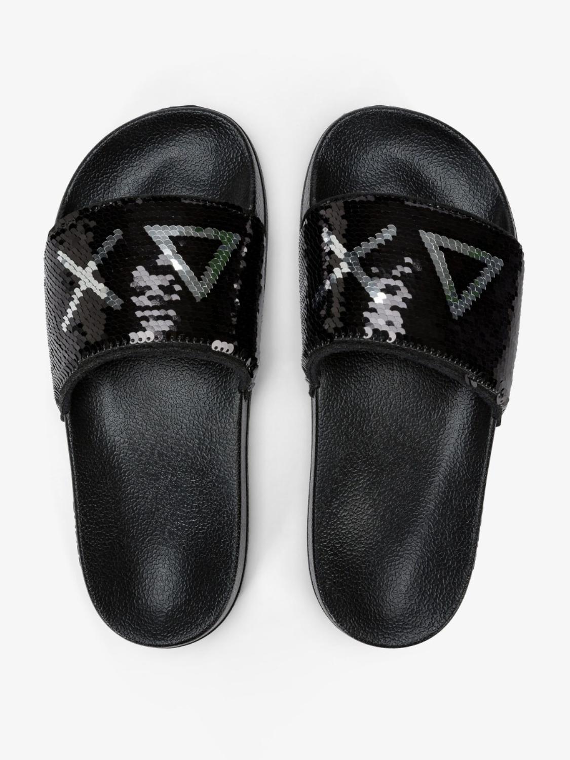Sun68 Slippers Beach Sequin Ciabatte Nero Argento - Santangelo