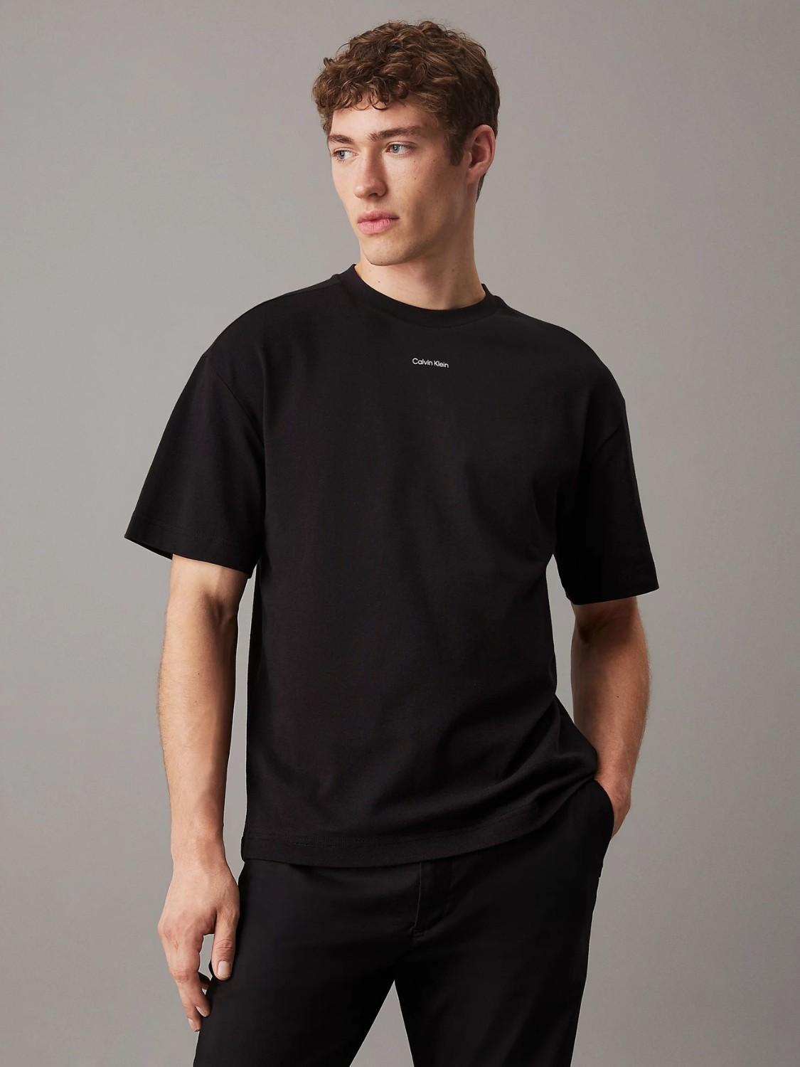 T-shirt in cotone interlock taglio relaxed Uomo CK Black - Santangelo