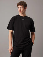 T-shirt in cotone interlock taglio relaxed Uomo CK Black - Santangelo