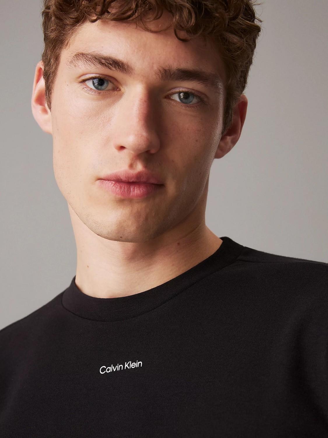 T-shirt in cotone interlock taglio relaxed Uomo CK Black - Santangelo