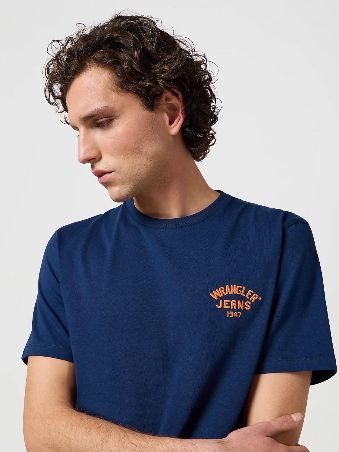 T-Shirt Small Logo Uomo Blu Navy - Santangelo