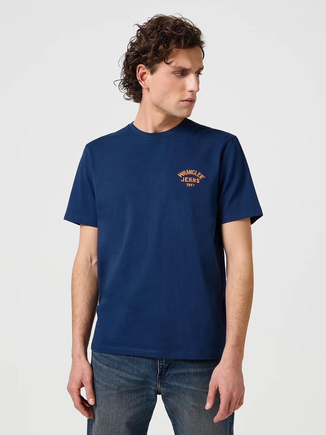 T-Shirt Small Logo Uomo Blu Navy - Santangelo