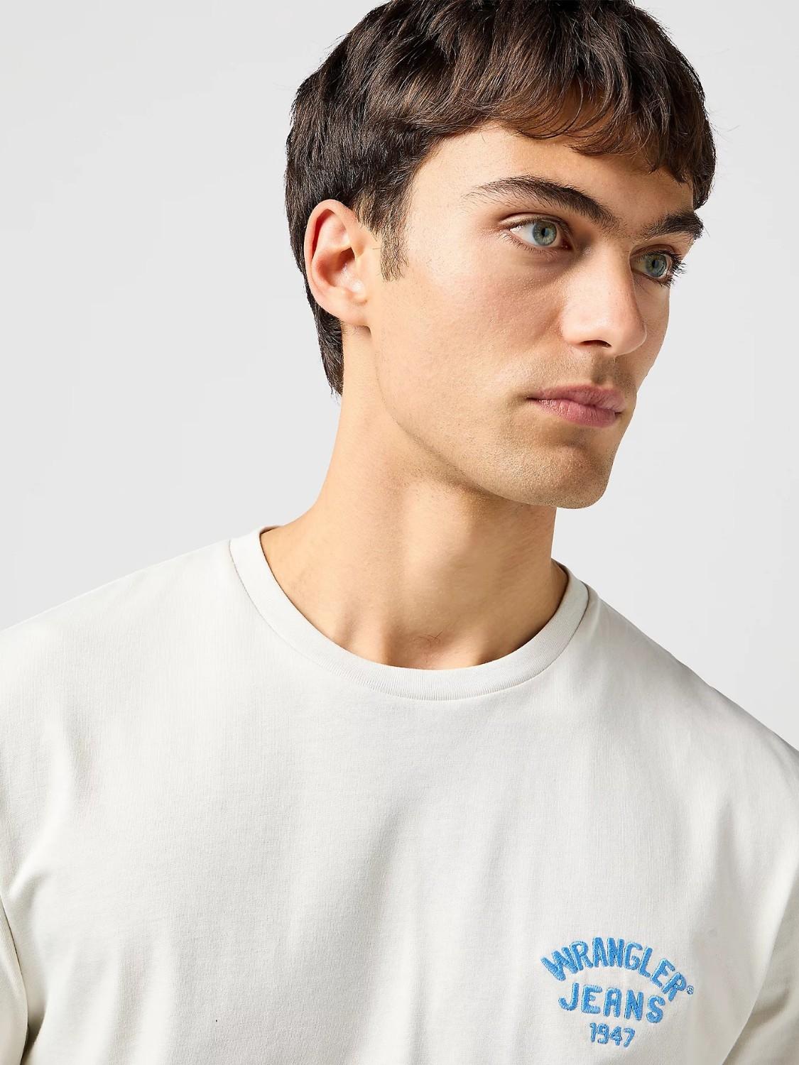 T-Shirt Small Logo Uomo Vintage White - Santangelo