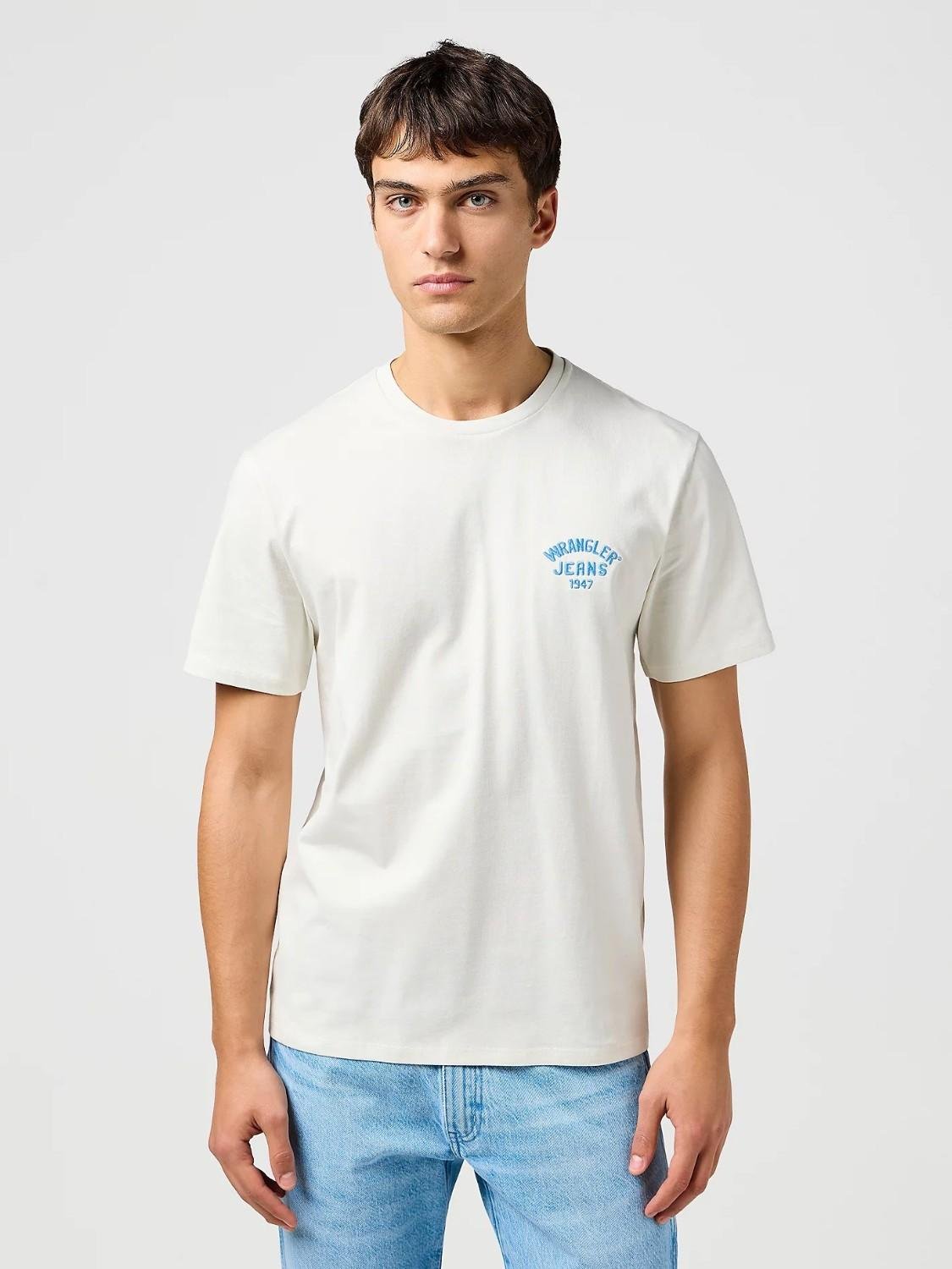 T-Shirt Small Logo Uomo Vintage White - Santangelo