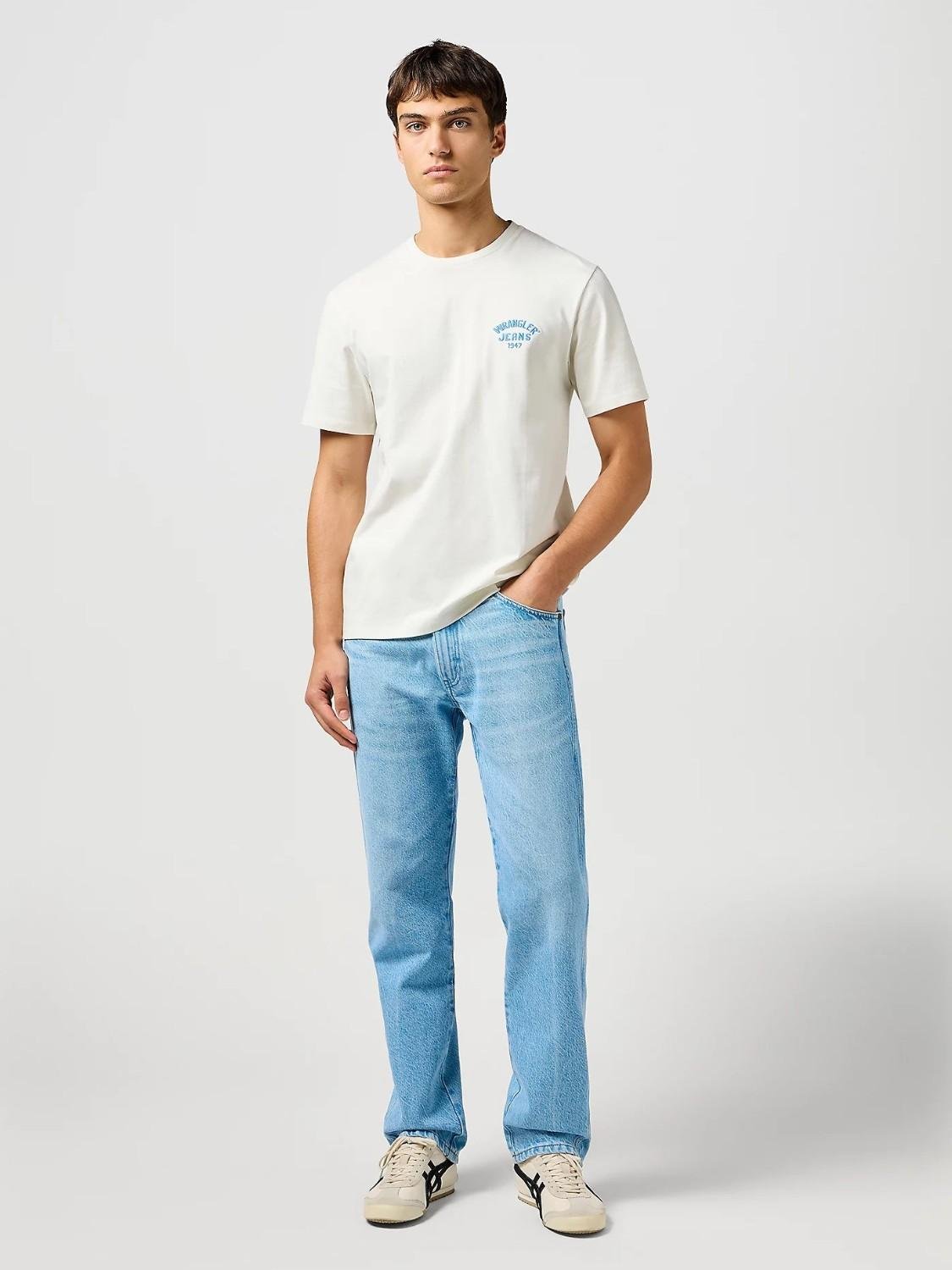 T-Shirt Small Logo Uomo Vintage White - Santangelo