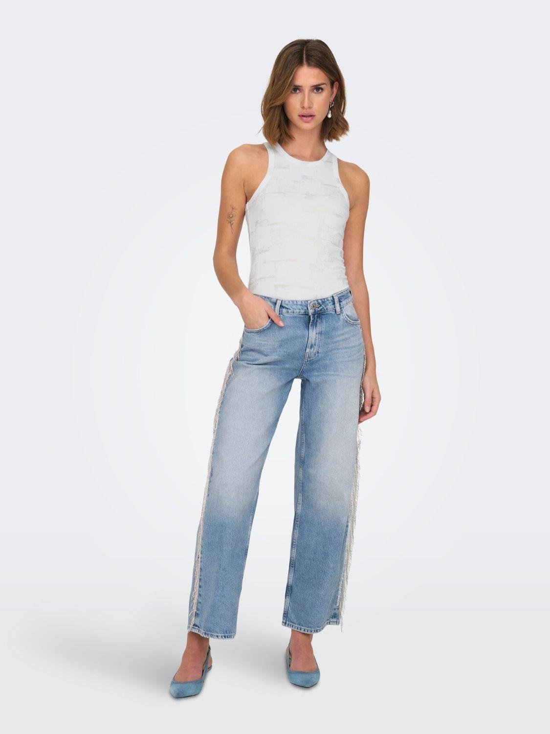 Top Donna Bright White Pale gold foil - Santangelo