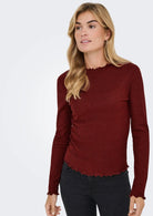 Top Donna Only Onlemma Rosso Bordeaux - Santangelo