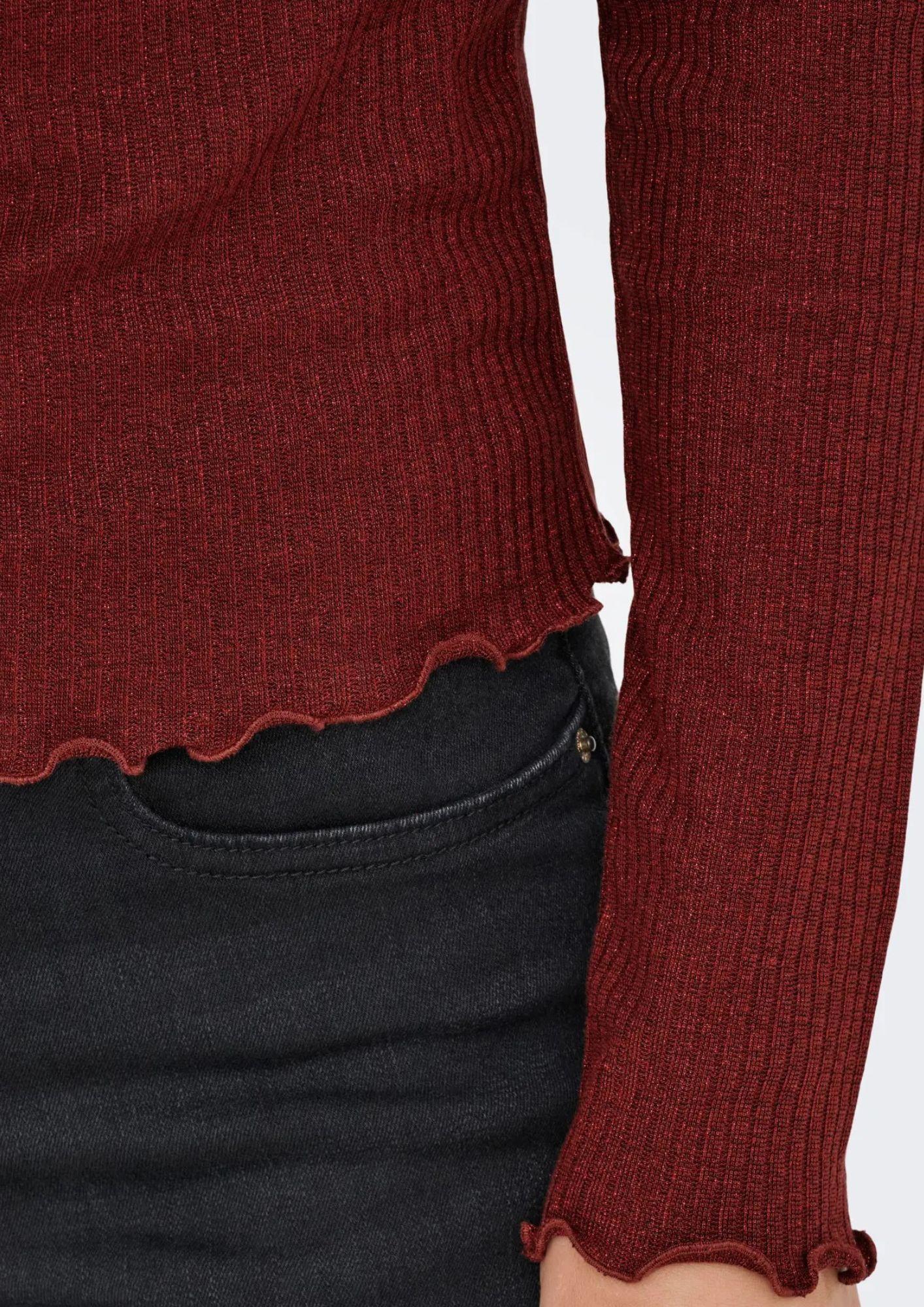 Top Donna Only Onlemma Rosso Bordeaux - Santangelo