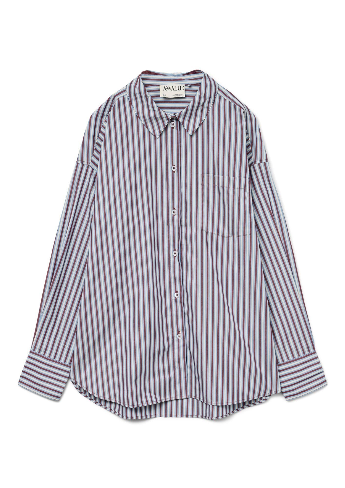 VERO MODA Vero Moda Camicia Donna Parina Azzurra Righe Bordeaux e Biache Camicia