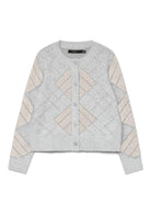 VERO MODA Vero Moda Cardigan Donna Dae Grigio Chiaro Dettagli Beige Cardigan