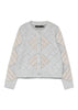 Vero Moda Cardigan Donna Dae Grigio Chiaro Dettagli Beige