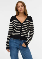 Vero Moda Cardigan Donna Nero e Bianco - Santangelo