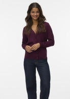 VERO MODA Vero Moda Cardigan Donna Silje Bordeaux Knit Cardigan