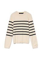 VERO MODA Vero Moda Pullover Donna Saba Bianco Panna righe Nere Pullover