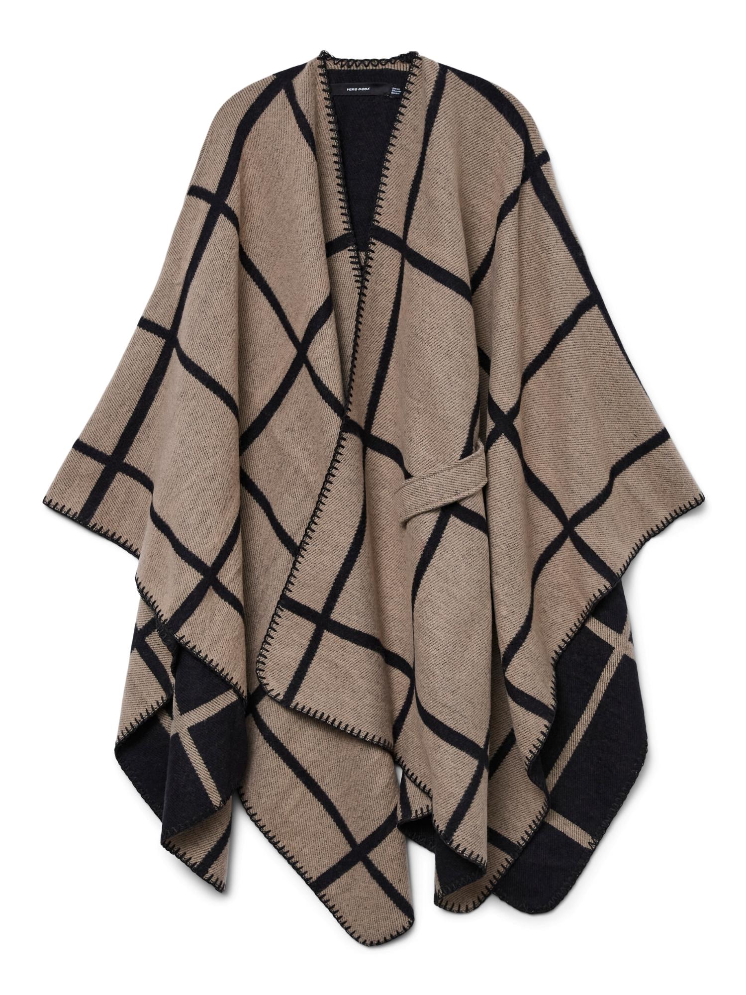 Vero Moda VMFIONA Poncho Mantella Donna Silver Mink Black - Santangelo
