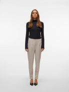VERO MODA Vero Moda VMLINA Vita alta Pantaloni Donna Silver Cloud Pantalone