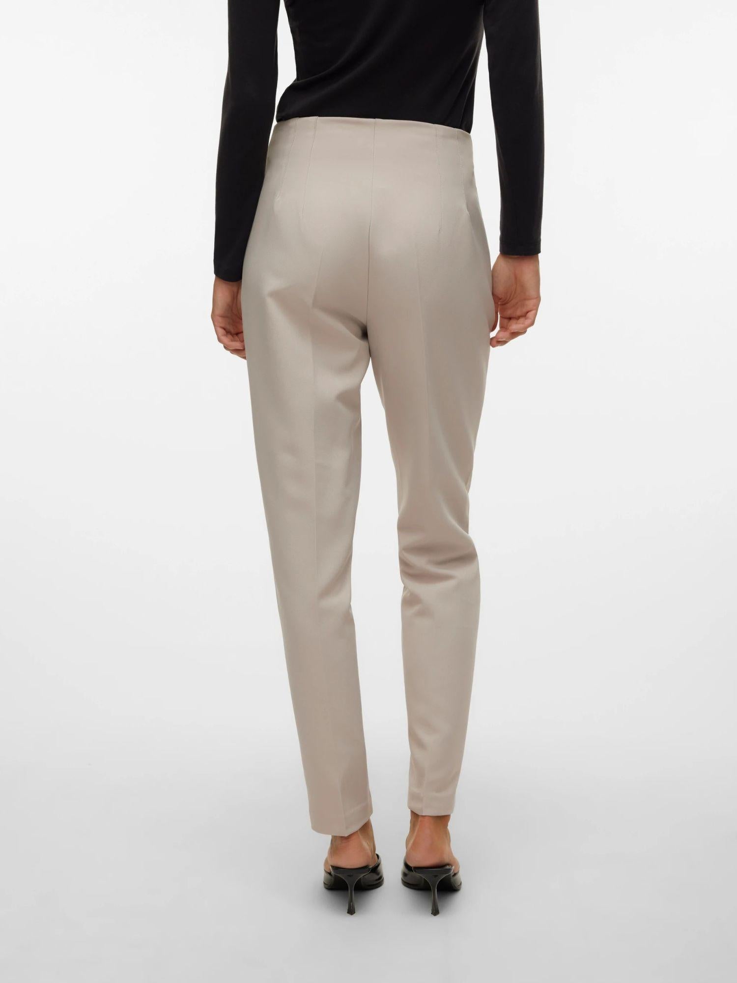 VERO MODA Vero Moda VMLINA Vita alta Pantaloni Donna Silver Cloud Pantalone