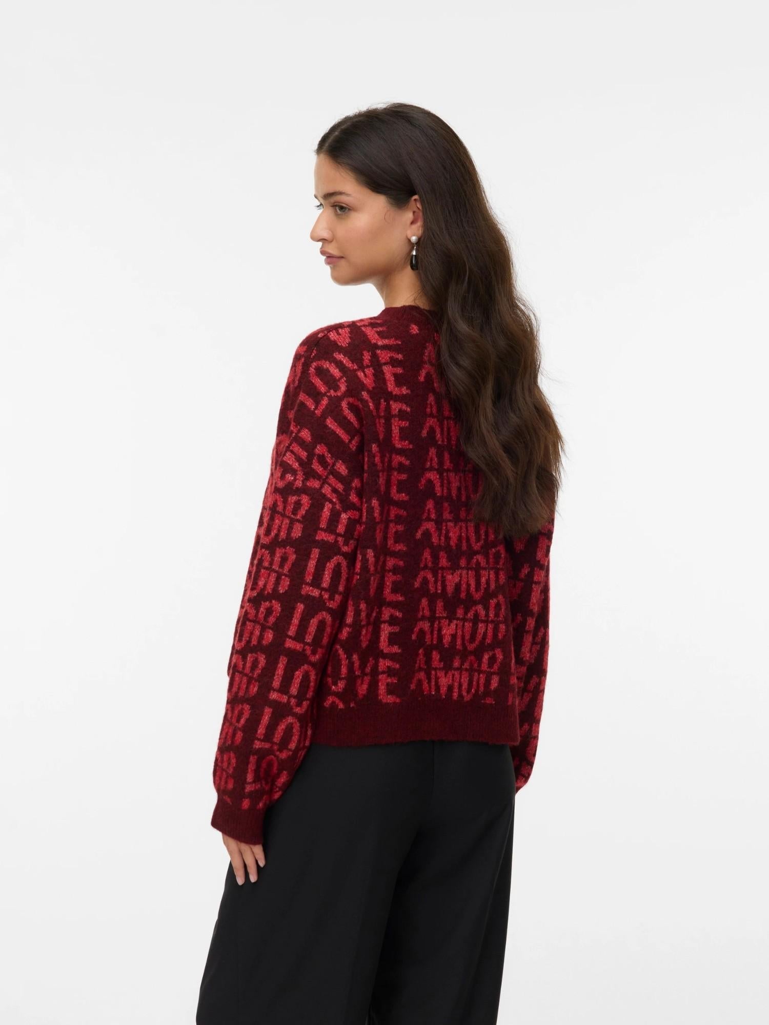 Vero Moda VMLOVE Pullover Donna Rosso Syrah - Santangelo