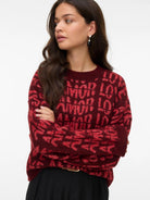 Vero Moda VMLOVE Pullover Donna Rosso Syrah - Santangelo