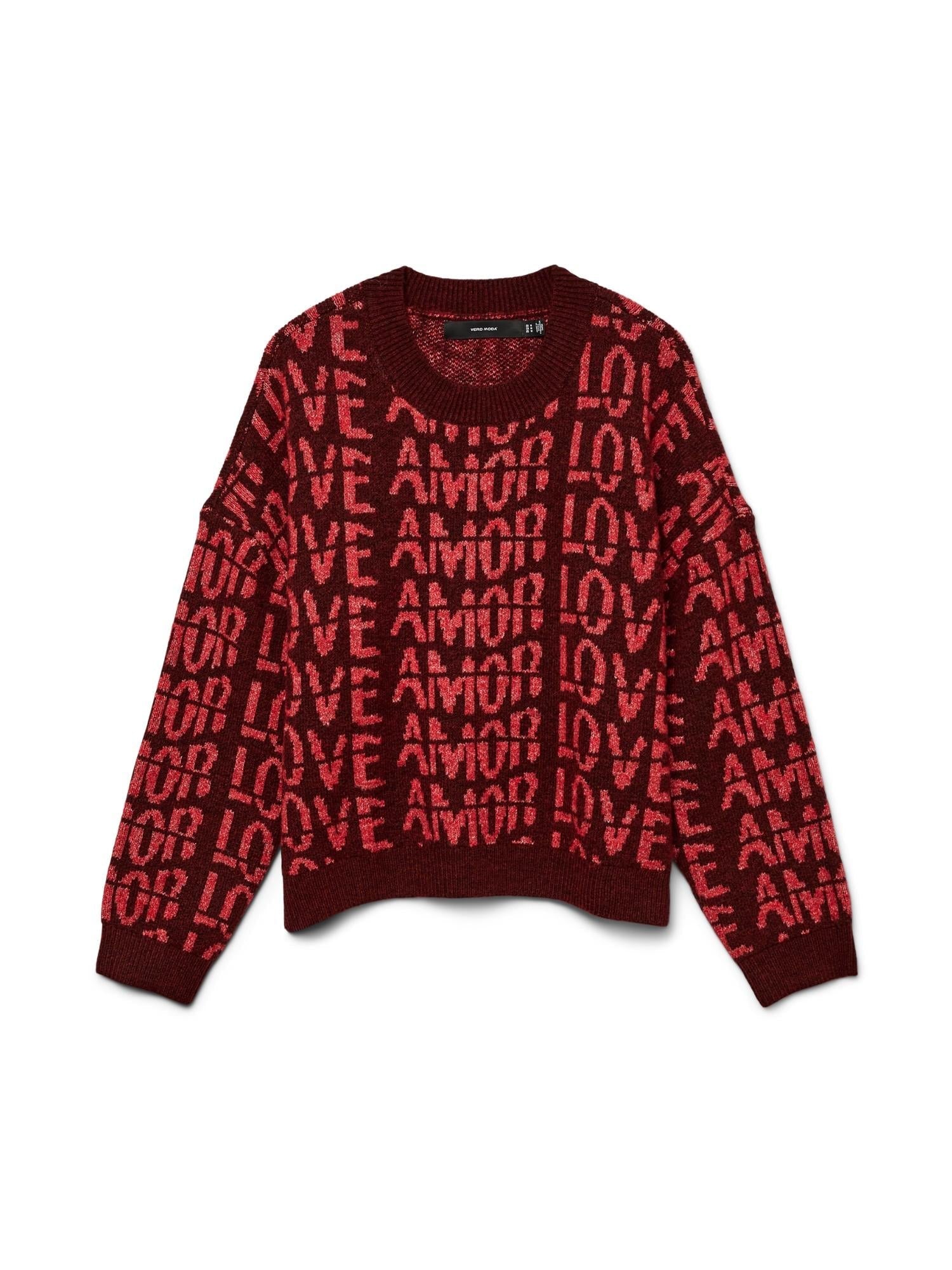 Vero Moda VMLOVE Pullover Donna Rosso Syrah - Santangelo