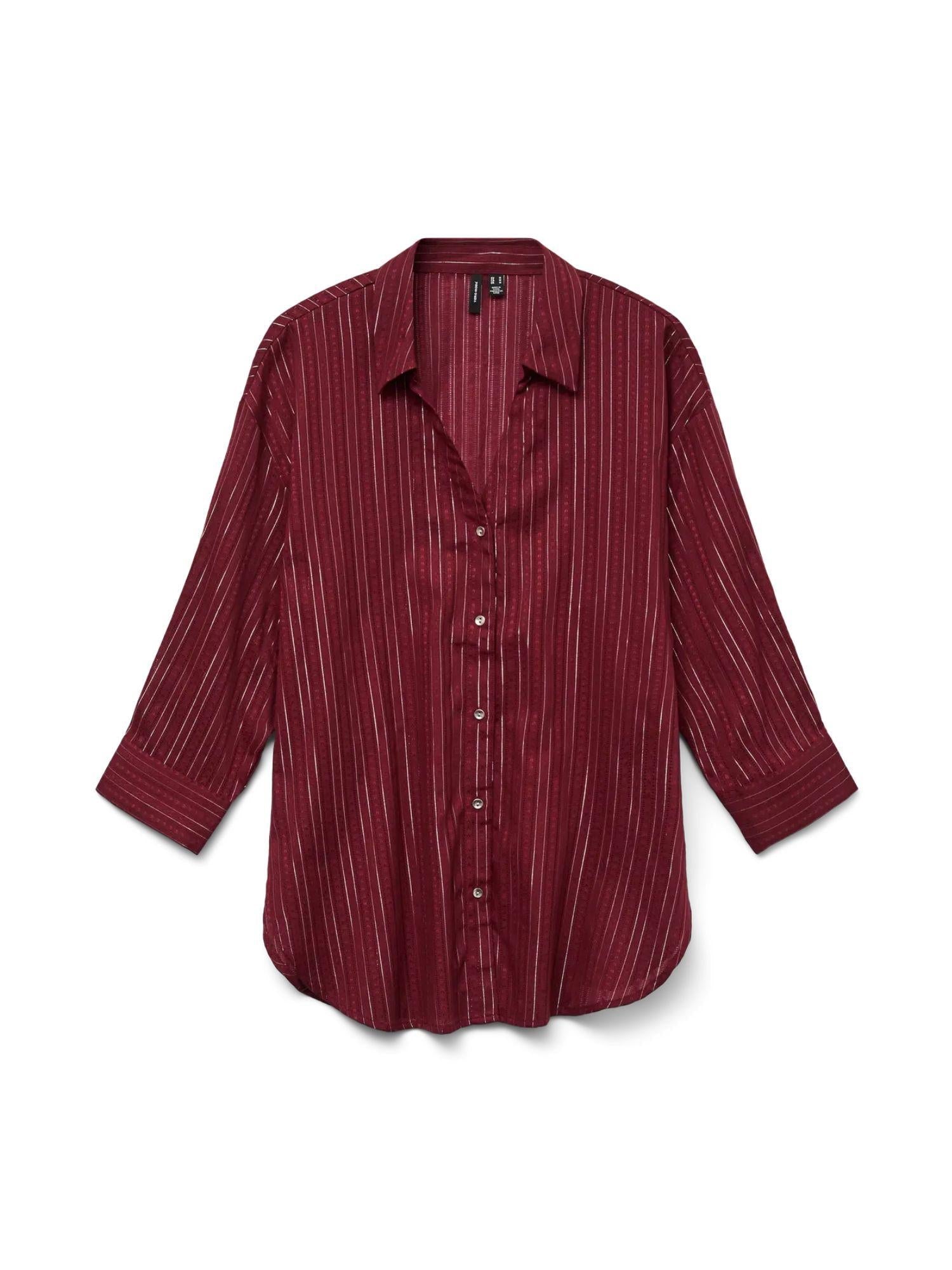 VERO MODA Vero Moda VMOLLA Camicia 3/4 Donna Syrah Silver lurex Shirt