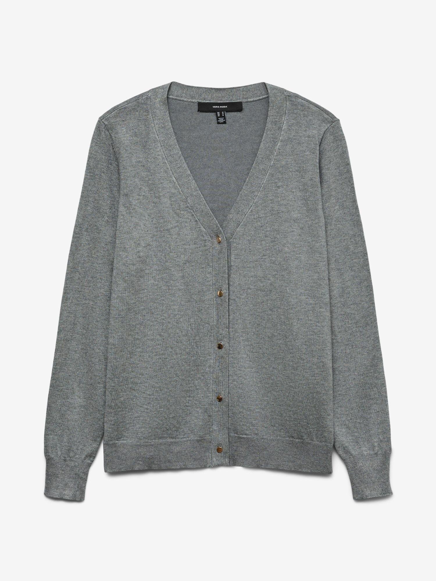 VERO MODA Vero Moda VMSILJE Cardigan in Maglia Donna Medium Grey Melange Knit Cardigan