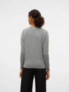 VERO MODA Vero Moda VMSILJE Cardigan in Maglia Donna Medium Grey Melange Knit Cardigan