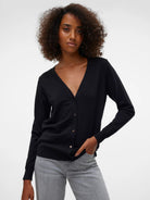 VERO MODA Vero Moda VMSILJE Cardigan in Maglia Donna Nero Knit Cardigan