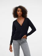 VERO MODA Vero Moda VMSILJE Cardigan in Maglia Donna Nero Knit Cardigan