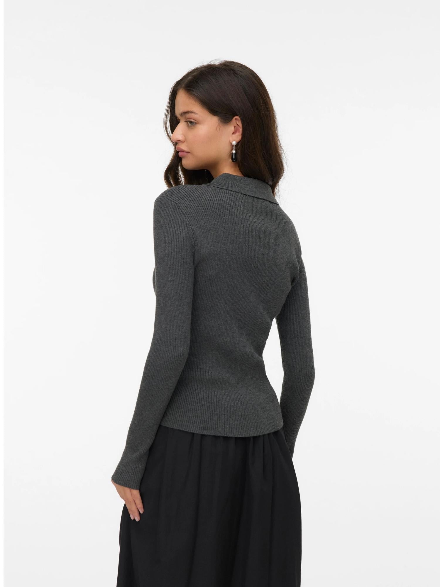 Vero Moda VMSILJERIB Pullover Donna Dark Grey Melange - Santangelo