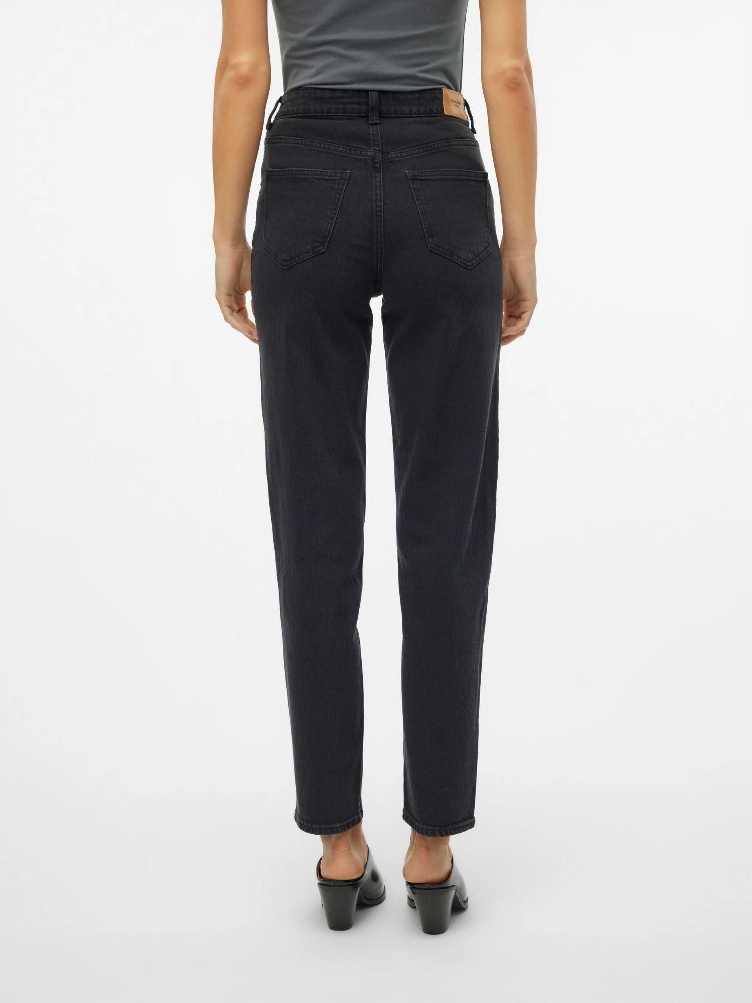 VERO MODA Vero Moda VMTESSA Vita alta Mom Fit Jeans Donna Dark Grey Denim Jeans
