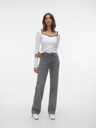 VERO MODA Vero Moda VMTESSA Vita alta Wide Fit Jeans Donna Medium Grey Denim Jeans