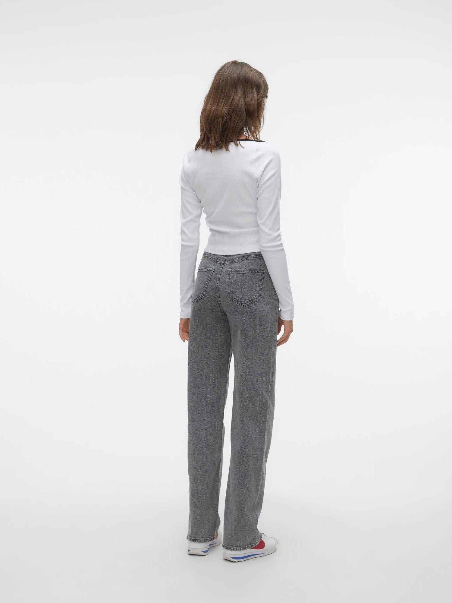 VERO MODA Vero Moda VMTESSA Vita alta Wide Fit Jeans Donna Medium Grey Denim Jeans