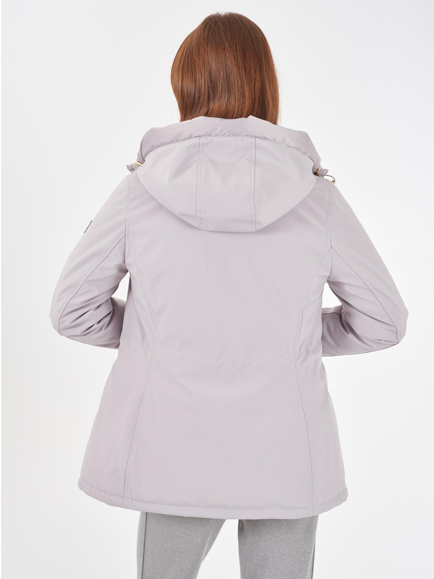 Yes Zee Cappotto Softshell con Cappuccio e Coulisse Donna Grigio Perla - Santangelo