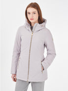 Yes Zee Cappotto Softshell con Cappuccio e Coulisse Donna Grigio Perla - Santangelo