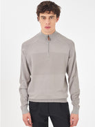 Yes Zee Maglia Lupetto con mezza zip Uomo Grigio chiaro - Santangelo