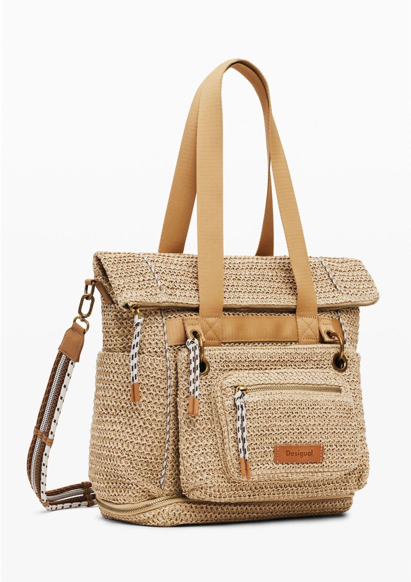 Zaino Donna Voyager Beige Raffia - Santangelo