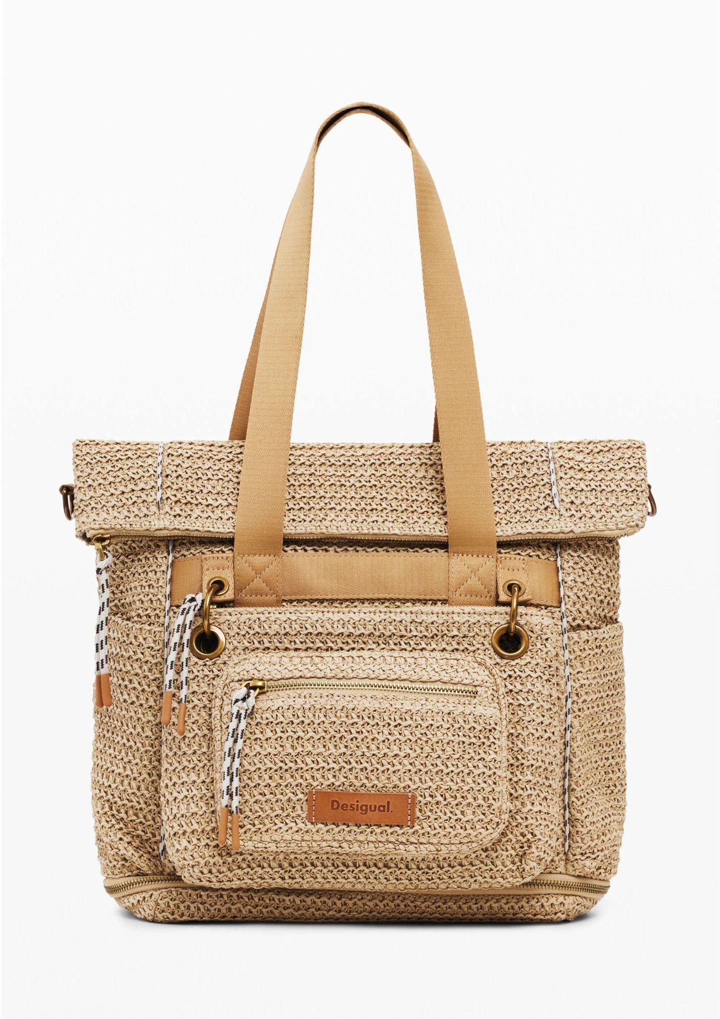 Zaino Donna Voyager Beige Raffia - Santangelo
